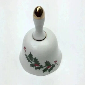 Bell Christmas Holly Porcelain by All the Trimmings